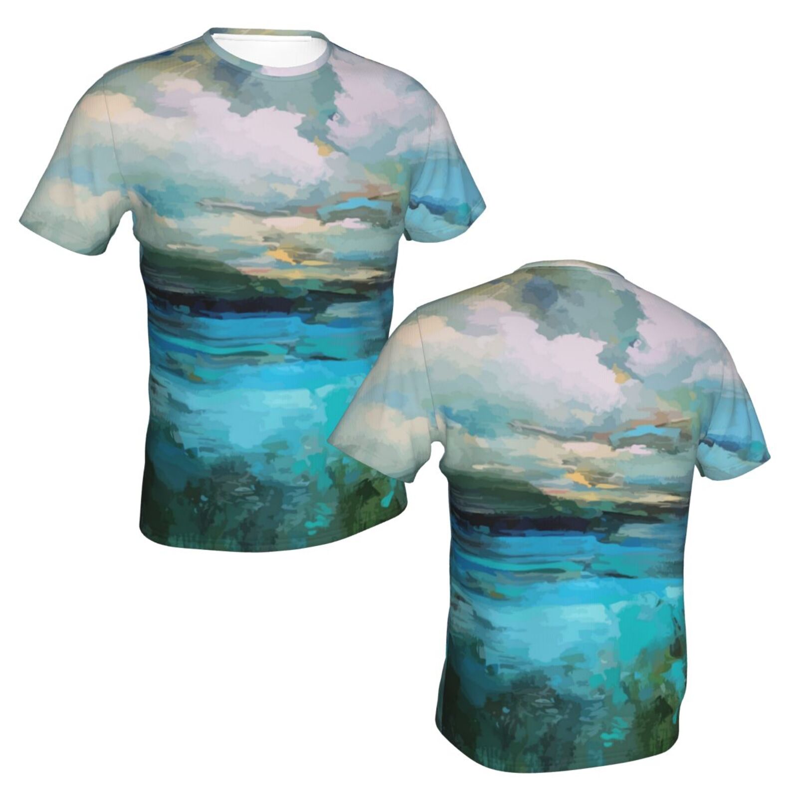 Clouds Over The Lake Painting Elements Classic T-shirt